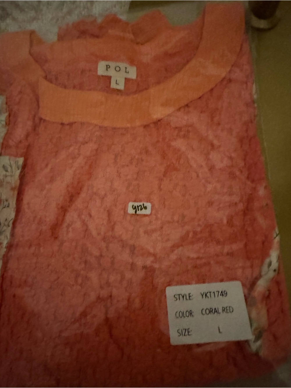 POL Orange Floral Patchwork Ruffle Tunic - Picture 5 of 7